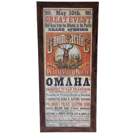 May 10th 1869 Union Pacific Platte Valley Route Framed Print
