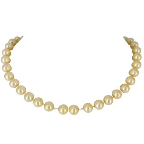 Vintage Hand-Knotted Faux Pearl Necklace