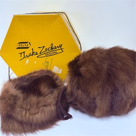 Vintage Mink Fur Hat & Muffs