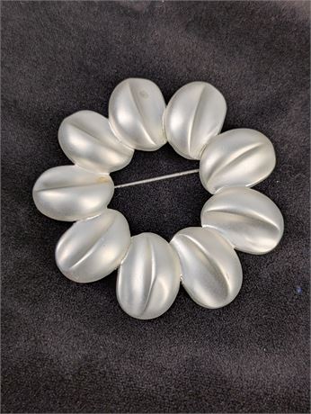 Ellen Tracey Silver Tone Modern Pin Brooch