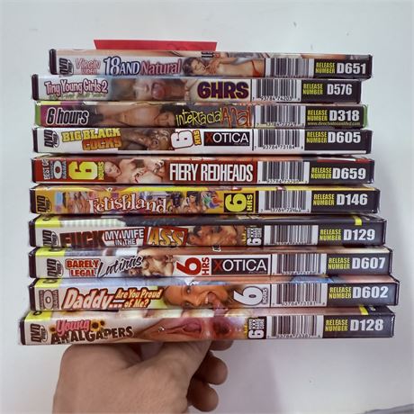 10 Sealed Adult XXX DVDs