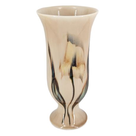 Signed Francis Joseph Von Tury 1940s Vintage Pottery Yellow Iris Floral