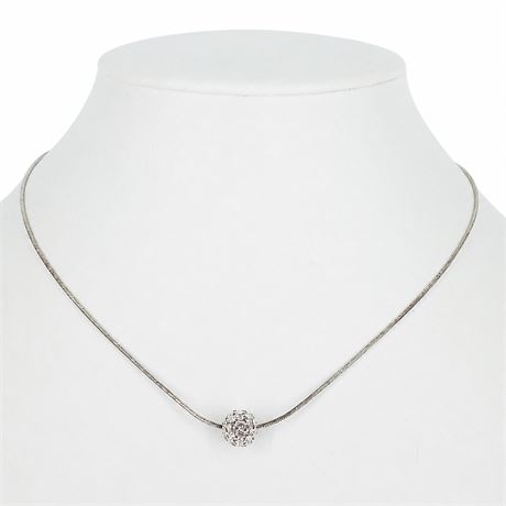 Round Rhinestone Pendant Necklace