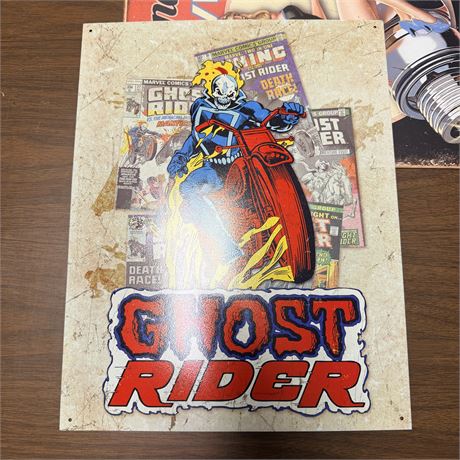 Ghost Rider 12.5x16” Retro Metal Sign