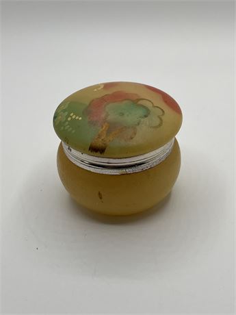 Made in Italy, genuine alabaster, hand-painted, trinket box
