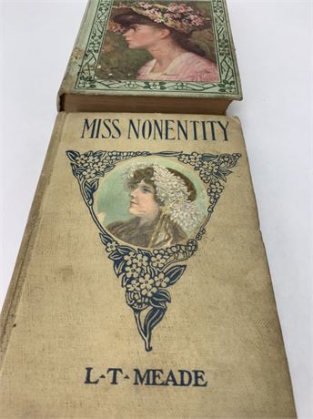 2 Antique Hardback Novels: Bad Hugh & Miss Nonentity