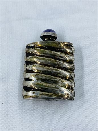 Fantastic Vintage Mexico Jeweled Sterling Perfume Bottle