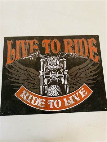 12.5x16” Motorcycle  Metal Sign