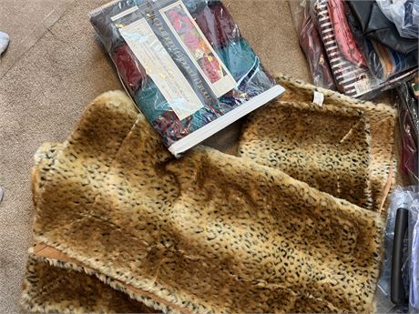 Loom Woven Fringe Blanket & 2 Leopard Throws