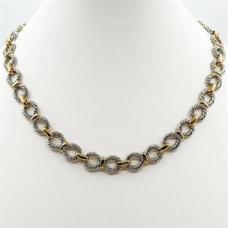 Vintage Gold & Silver Tone Chain Link Necklace