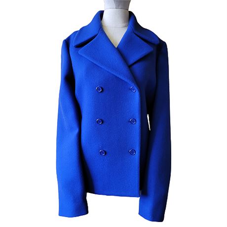 Michael Kors Cobalt Blue Wool Pea Coat