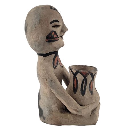 Tesuque Pueblo New Mexico Pottery Rain God Native American Figurine