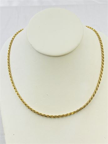 14.74g Sterling Rope Necklace 20”