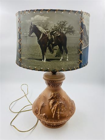Vintage Horse Themed Lamp