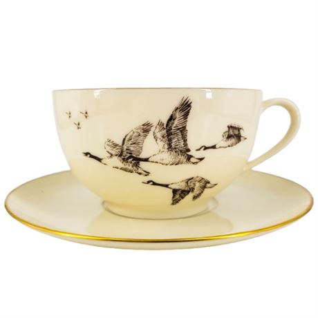 Vintage Lenox Large Goose Mug and Saucer