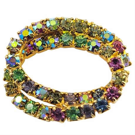 Vintage Pastel Aurora Borealis Oval Brooch