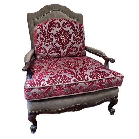 Taylor King Oversized Upholstered Arm Chair with Ottoman
