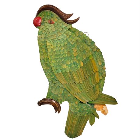 Woven Bamboo Parrot Decor