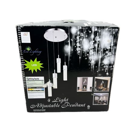NIB EcoLighting 4 Light Adjustable Pendant