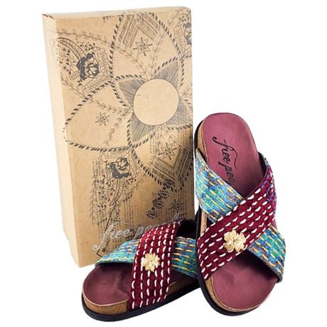 New in Box Free People "Wildflowers" Crossband Velvet Sandals EU 37