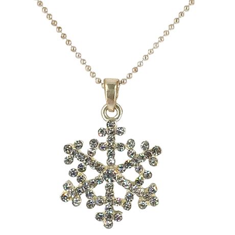 Snowflake Pendant Necklace – Sparkling Crystal Accents