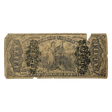 US Fractional Currency 50¢ Note, Third Issue, Justice Holding Scales