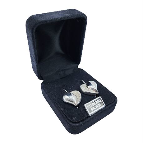 Illustra Sterling Silver Heart Earrings, New in Box