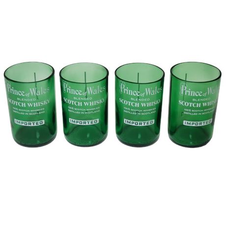 Recycled Green Glass Prince of Wales Blended Scotch Whisky Drinking Glasses