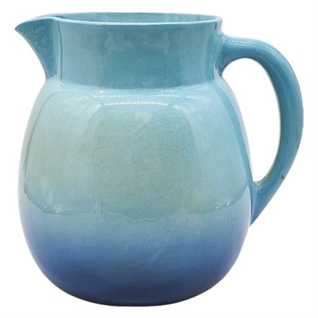 Vintage Roseville Pottery Utility Ware Blue 8" Pitcher