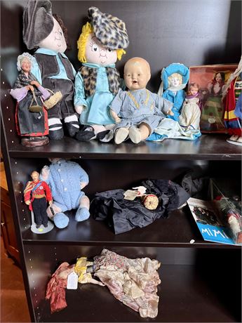 Multi shelf doll lot collection