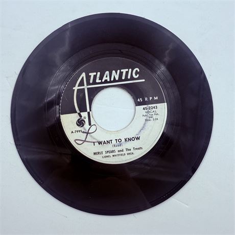 Merle Spears I Want To Know 45 Vinyl Record