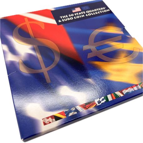 United States Mint 2002 State Quarter & Euro Coin Collection