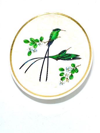 Vtg Jamaica Ceramics "Doctor Bird" Decorative Hummingbird Plate