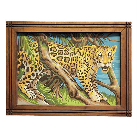 Mid-Century Leopard Paint By Number Painting