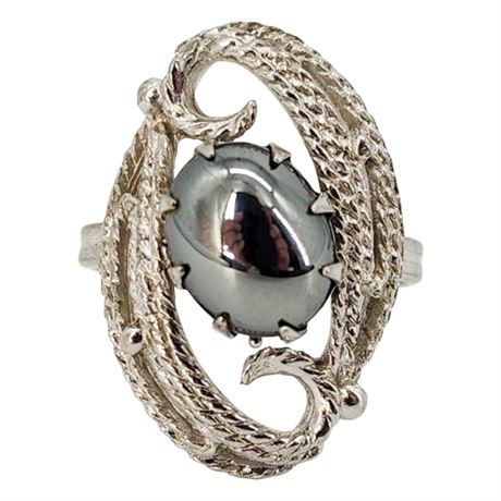 Vtg 1971 SARAH COVENTRY "Ebb Tide" Adjustable Hematite Ring