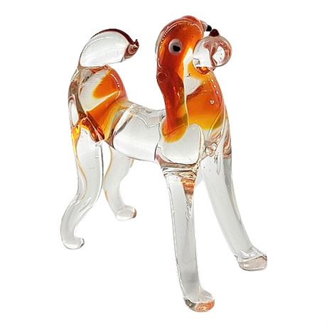 Murano Art Glass Miniature Dog Figurine