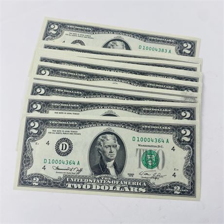 20 Consecutive 1976 $2 Bills