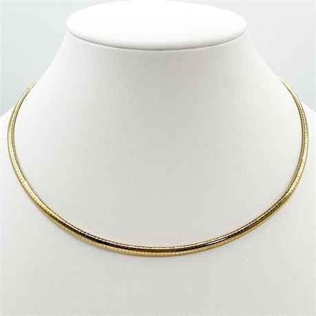 Vintage Gold Tone Omega Chain Necklace