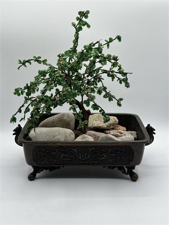 'Jade' Bonsai Tree in Beautiful Asian Planter
