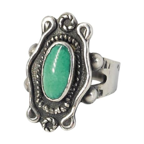 Unsigned Native American Sterling Silver Turquoise Ring