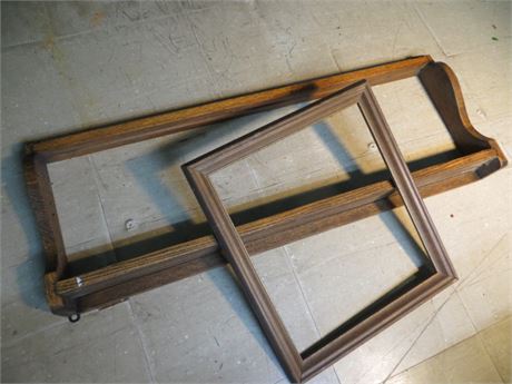 Oak Plate Rack & Wood Frame