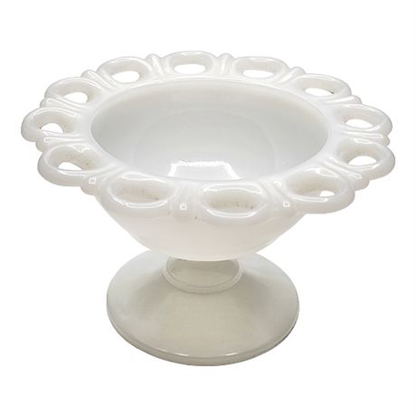 Anchor Hocking "Lace Edge Milk Glass" Open Compote