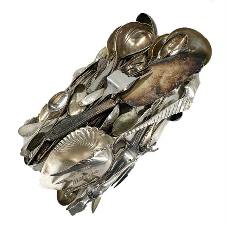 Over 2 Pounds Silver Plate Flatware