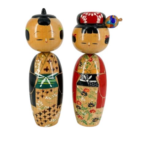 Japanese Kokeshi Dolls Man & Woman