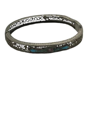 Vintage silver mesh bangle bracelet