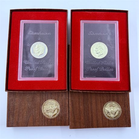 2x 1974 Eisenhower Silver Proof Dollars