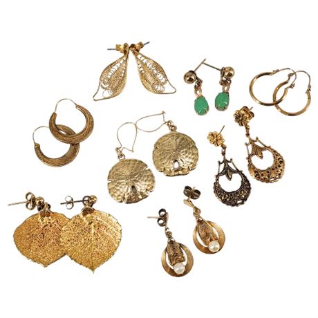 Eight Pairs Smaller Vintage Earrings
