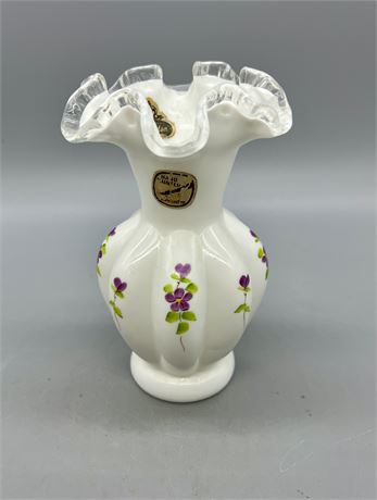 Fenton Violets In The Snow Vase