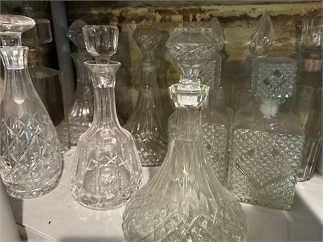 Crystal & Glass Decanter Lot
