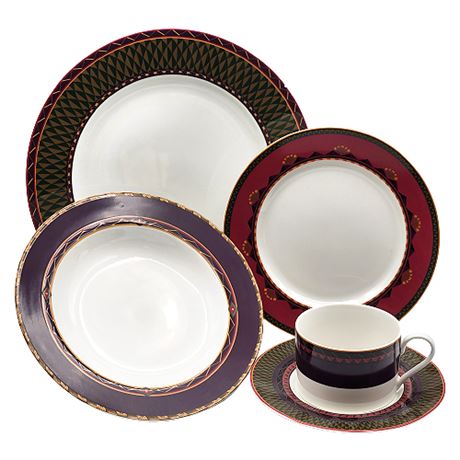 Sasaki "Oasis" 5 Piece Place Setting, 1 of 10, (Flawed)